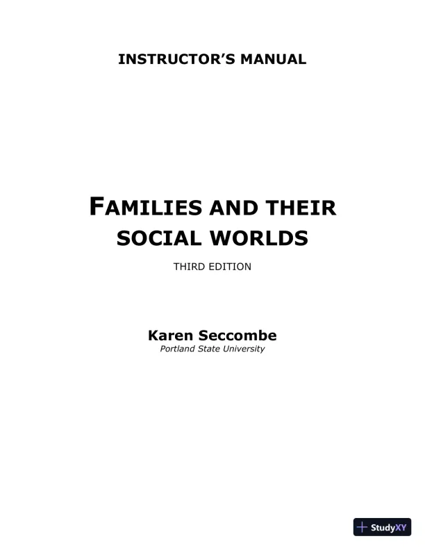 Class Notes for Families and Their Social Worlds, 3rd Edition - Page 1 preview image