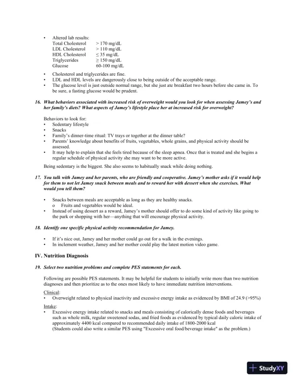 Medical Nutrition Therapy: A Case Study Approach 4th Edition Solution Manual - Page 14 preview image