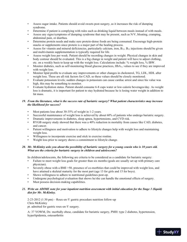 Medical Nutrition Therapy: A Case Study Approach 4th Edition Solution Manual - Page 27 preview image