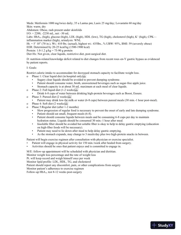 Medical Nutrition Therapy: A Case Study Approach 4th Edition Solution Manual - Page 28 preview image
