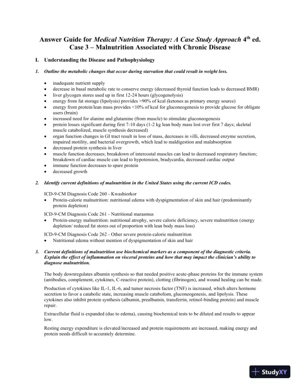 Medical Nutrition Therapy: A Case Study Approach 4th Edition Solution Manual - Page 29 preview image