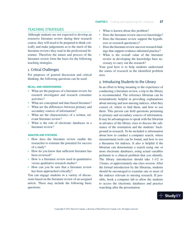 Nursing Research In Canada: Methods, Critical Appraisal, And Utilization, 3rd Canadian Edition Lecture Notes - Page 28 preview image