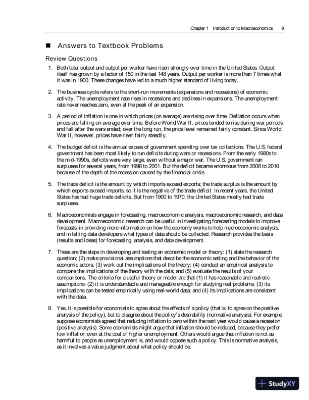 Solution Manual For Macroeconomics, 10th Edition - Page 12 preview image
