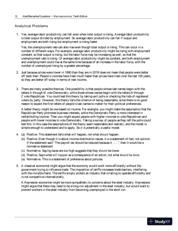 Solution Manual For Macroeconomics, 10th Edition - Page 15 preview image