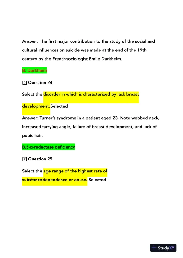 2023-2024 NRNP6635 Psychopathology Final Real Exam With Answers (210 Solved Questions) - Page 15 preview image