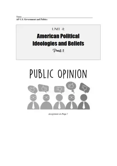 Lesson 3 Unit 4 Public Opinion Activity - Page 1 preview image