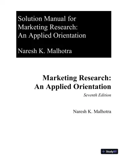 Marketing Research: An Applied Orientation, 7th Edition Solution Manual - Page 1 preview image