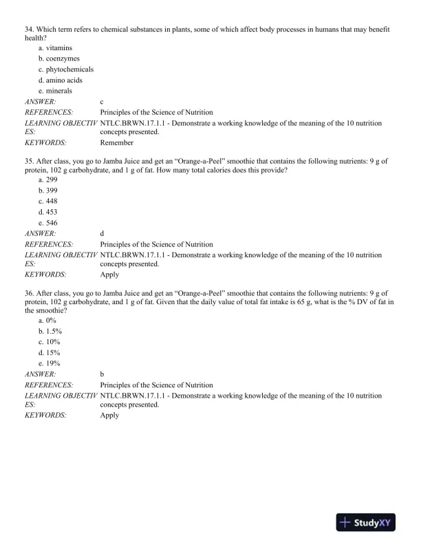 Nutrition Through the Life Cycle 6th Edition Test Bank - Page 10 preview image