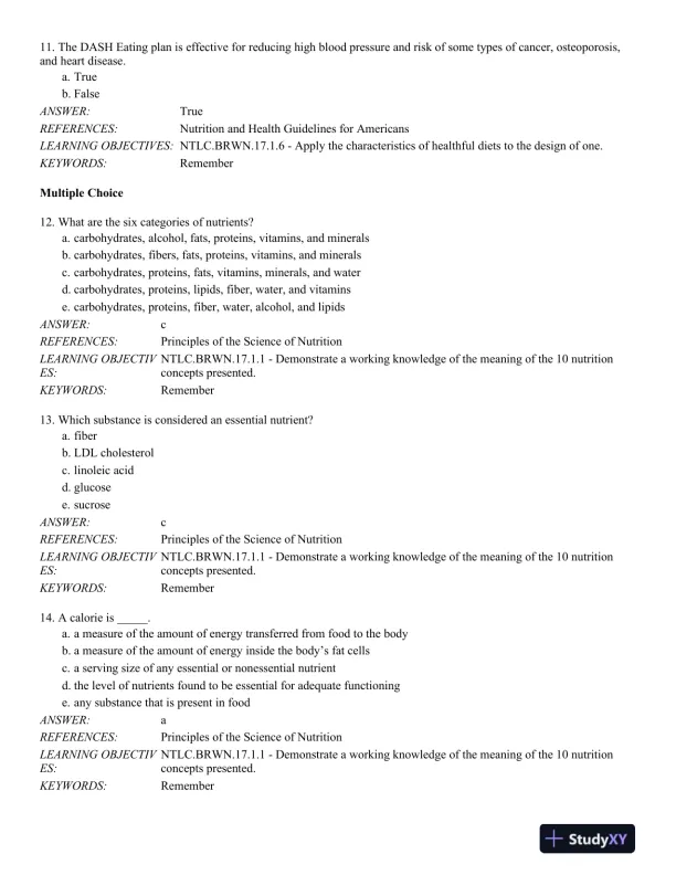 Nutrition Through the Life Cycle 6th Edition Test Bank - Page 4 preview image