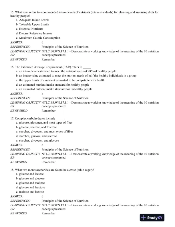 Nutrition Through the Life Cycle 6th Edition Test Bank - Page 5 preview image