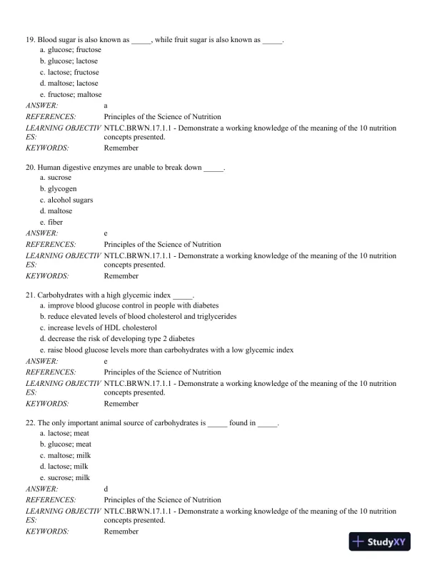 Nutrition Through the Life Cycle 6th Edition Test Bank - Page 6 preview image