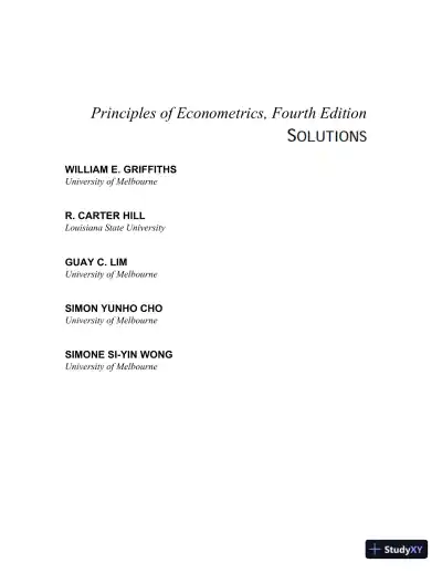 Principles Of Econometrics, 4th Edition Solution Manual - Page 1 preview image