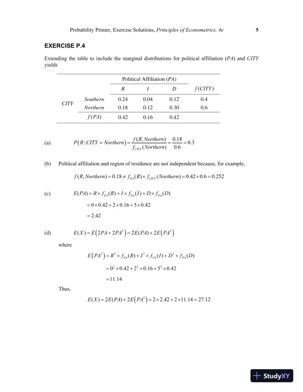 Principles Of Econometrics, 4th Edition Solution Manual - Page 8 preview image