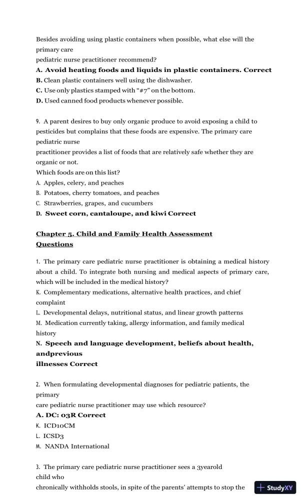 Test Bank for Burns' Pediatric Primary Care, 7th Edition (Chapters 1-46) - Page 16 preview image
