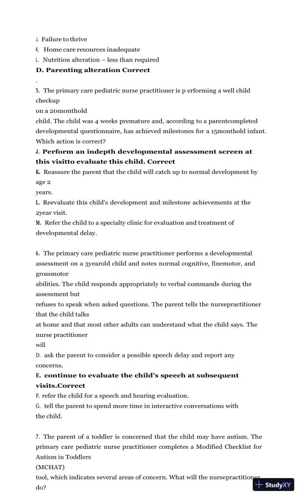 Test Bank for Burns' Pediatric Primary Care, 7th Edition (Chapters 1-46) - Page 18 preview image