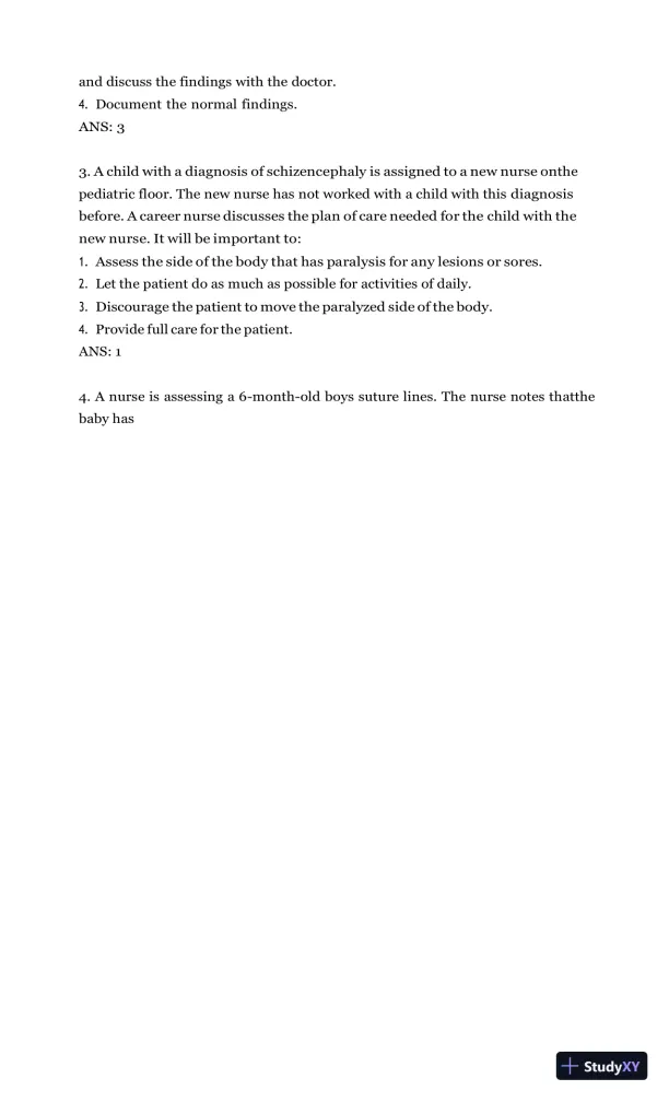 Test Bank for Burns' Pediatric Primary Care, 7th Edition (Chapters 1-46) - Page 27 preview image