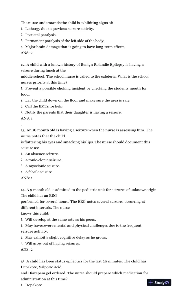 Test Bank for Burns' Pediatric Primary Care, 7th Edition (Chapters 1-46) - Page 30 preview image