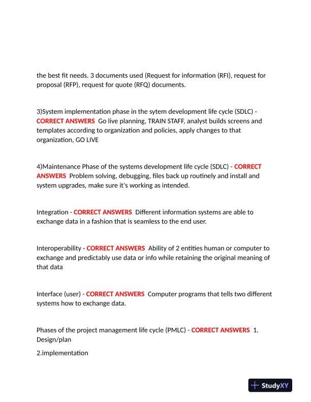 2023-2024 WGU D220 Management Information System Practice Exam With Answers (226 Solved Questions) - Page 7 preview image