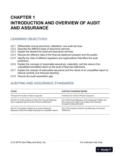 Lecture Notes For Auditing: A Practical Approach with Data Analytics, 1st Edition - Page 1 preview image