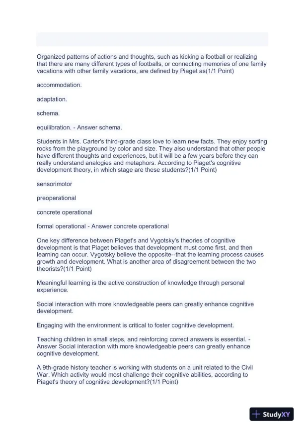 2023 WGUD094 Education Practice Exam With Answers (156 Solved Questions) - Page 7 preview image