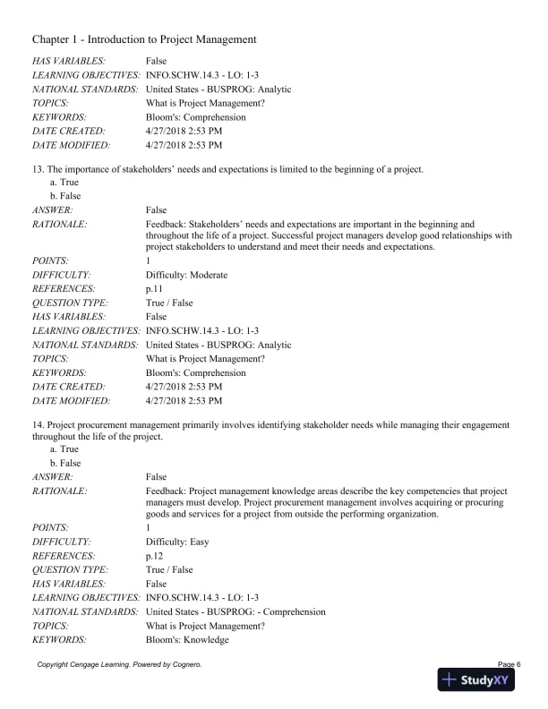 Information Technology Project Management, 9th Edition Test Bank - Page 7 preview image