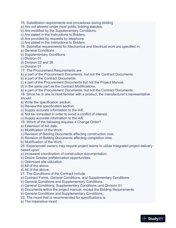 Construction CDT Exam With Answers (100 Solved Questions) - Page 4 preview image