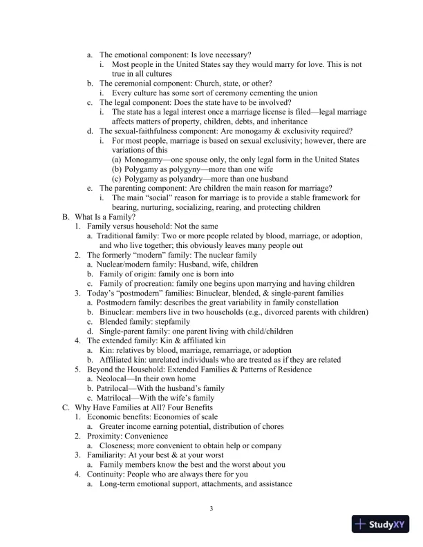 Class Notes for Marriages, Families, and Intimate Relationships, 4th Edition - Page 6 preview image