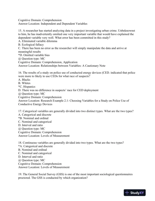Statistics for Criminology and Criminal Justice Second Edition Test Bank - Page 16 preview image