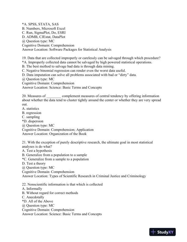Statistics for Criminology and Criminal Justice Second Edition Test Bank - Page 6 preview image