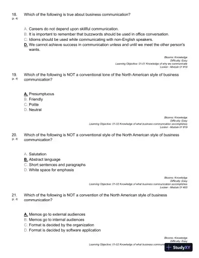 Business Communication : Building Critical Skills Test Bank - Page 14 preview image
