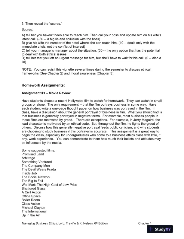 Managing Business Ethics: Straight Talk about How to Do It Right, 6th Edition Solution Manual - Page 12 preview image