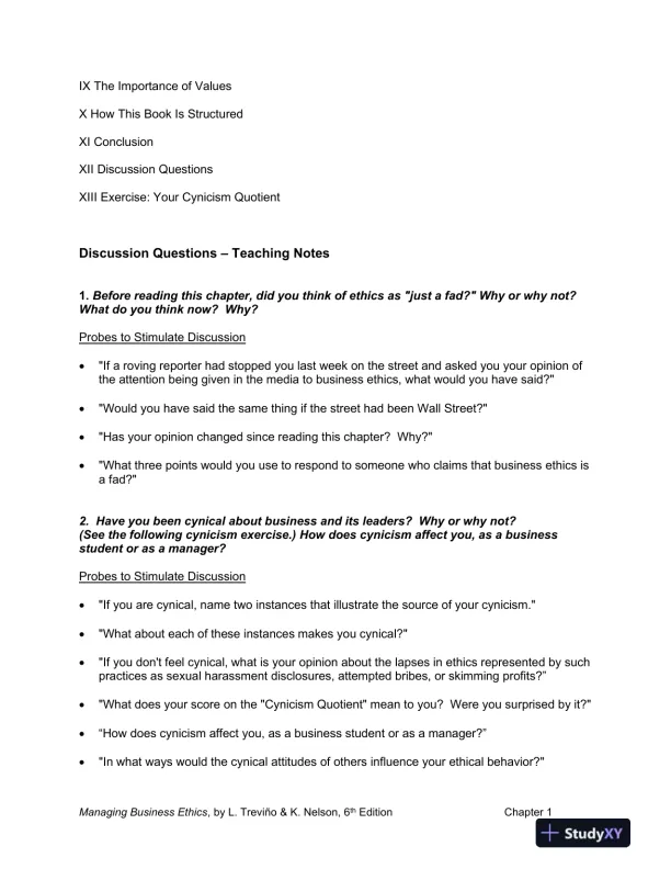 Managing Business Ethics: Straight Talk about How to Do It Right, 6th Edition Solution Manual - Page 3 preview image