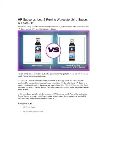 HP Sauce vs - Page 1 preview image