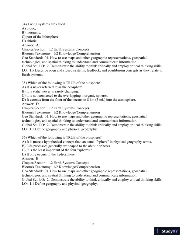 Test Bank for Elemental Geosystems, 9th Edition - Page 13 preview image