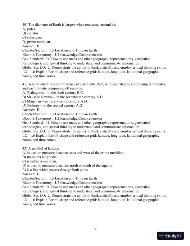 Test Bank for Elemental Geosystems, 9th Edition - Page 15 preview image
