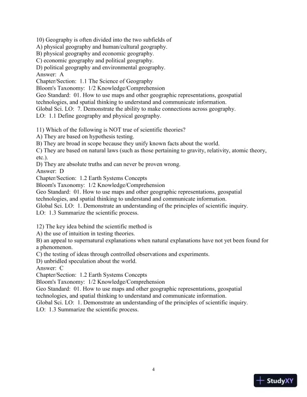 Test Bank for Elemental Geosystems, 9th Edition - Page 5 preview image