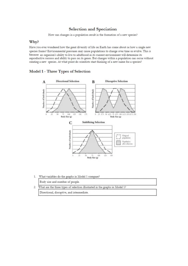 How Changes in Population Lead to the Formation of - Page 1 preview image