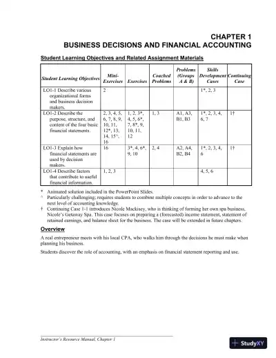 Solution Manual for Fundamentals of Financial Accounting, 5th Edition - Page 1 preview image