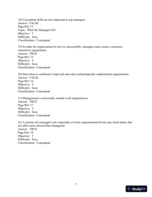 Test Bank For Management, 11th Edition - Page 5 preview image