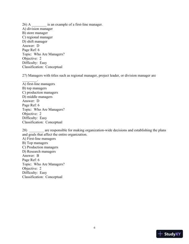 Test Bank For Management, 11th Edition - Page 7 preview image