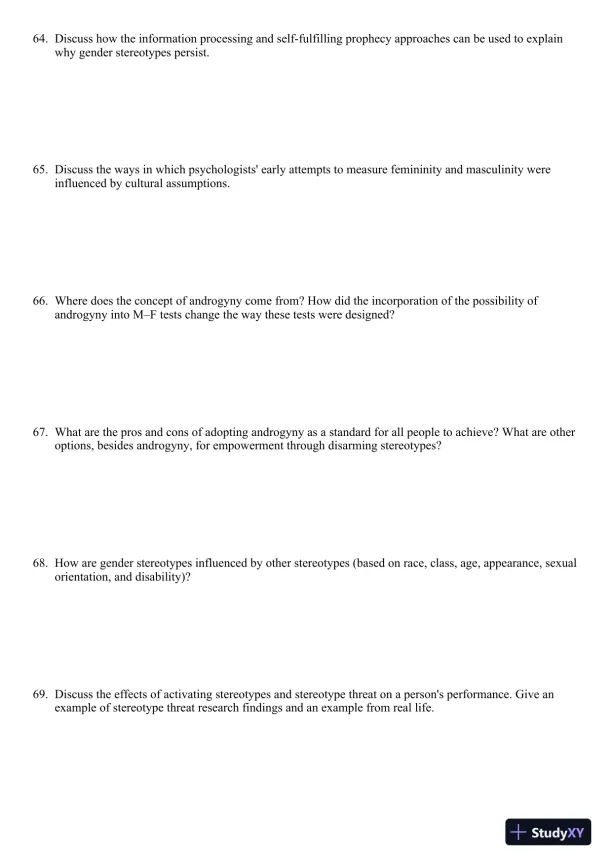 Sex and Gender 6th Edition Test Bank - Page 10 preview image