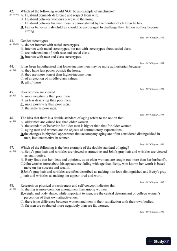 Sex and Gender 6th Edition Test Bank - Page 18 preview image
