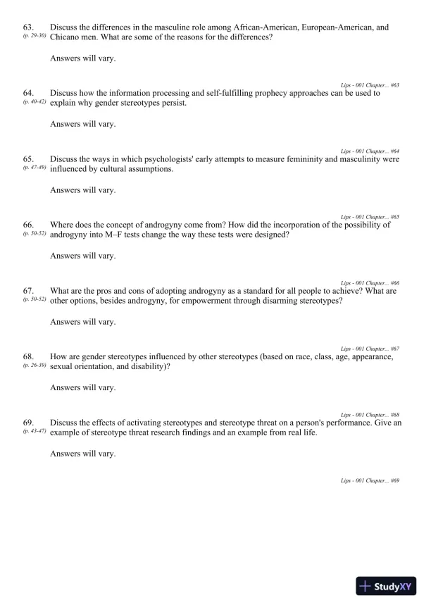 Sex and Gender 6th Edition Test Bank - Page 21 preview image