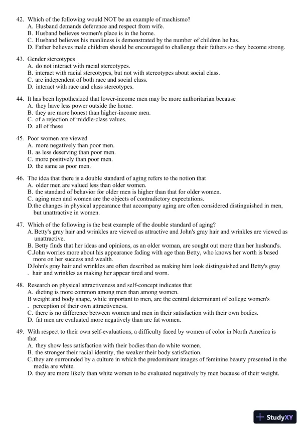Sex and Gender 6th Edition Test Bank - Page 7 preview image