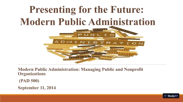 Modern Public Administration: Managing Public And Nonprofit Organizations - PAD 500 - Page 1 preview image