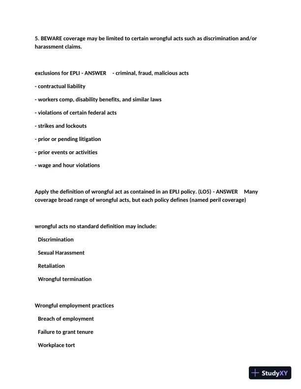 2023 CIC Commercial Multiline Exam with Answers (110 Solved Questions) - Page 13 preview image
