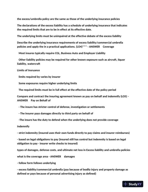 2023 CIC Commercial Multiline Exam with Answers (110 Solved Questions) - Page 3 preview image