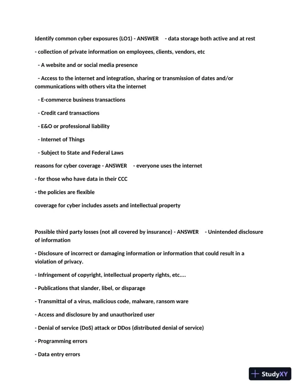 2023 CIC Commercial Multiline Exam with Answers (110 Solved Questions) - Page 5 preview image