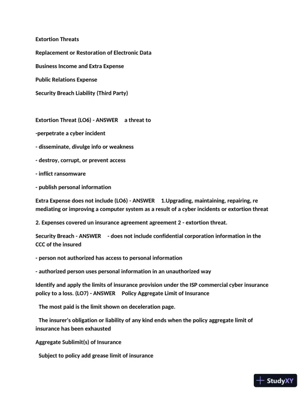 2023 CIC Commercial Multiline Exam with Answers (110 Solved Questions) - Page 8 preview image
