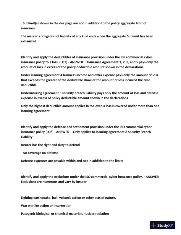 2023 CIC Commercial Multiline Exam with Answers (110 Solved Questions) - Page 9 preview image